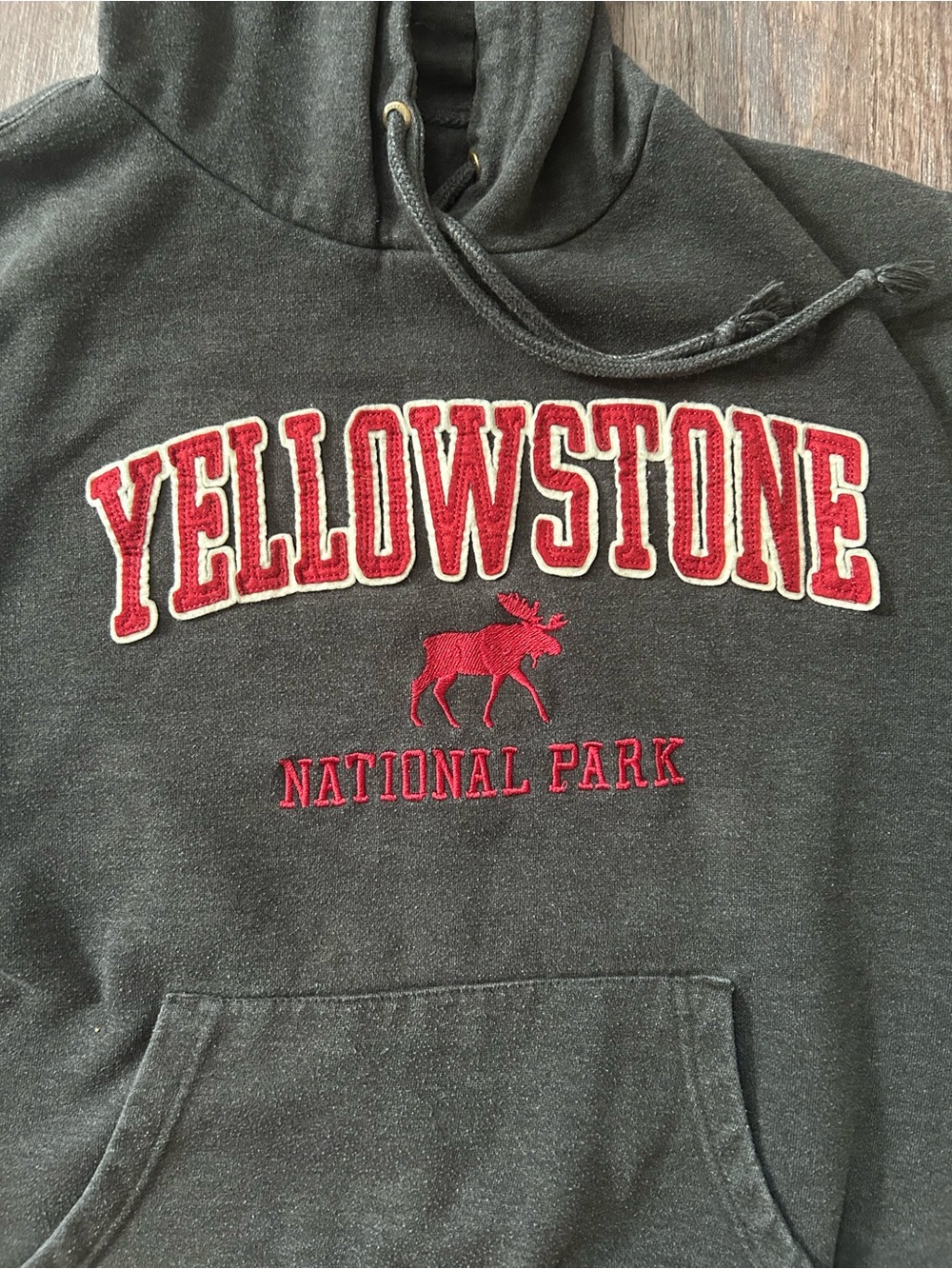 Blue 84 Dark Gray Hoodie- Yellowstone National Park- moose - Picture 1 of 8